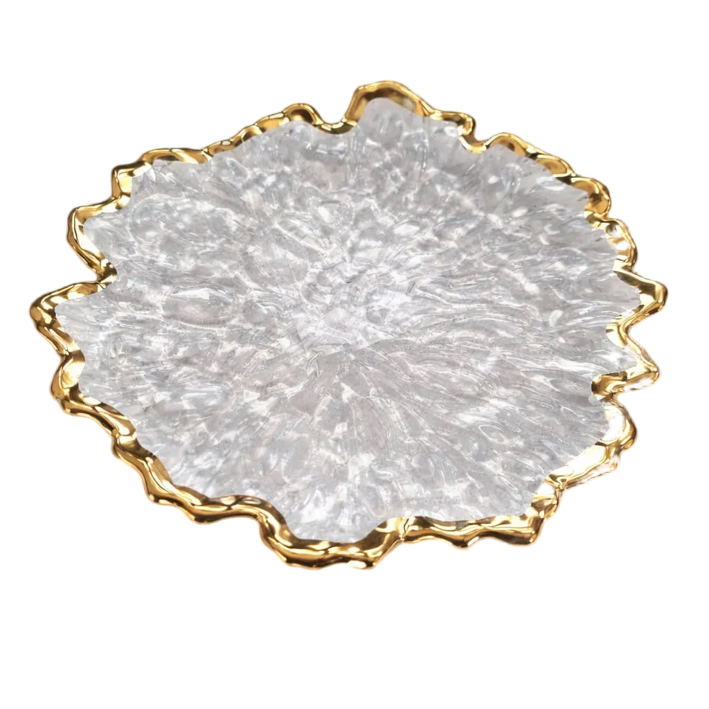 Set 3 farfurii decorative din sticla, 20 cm