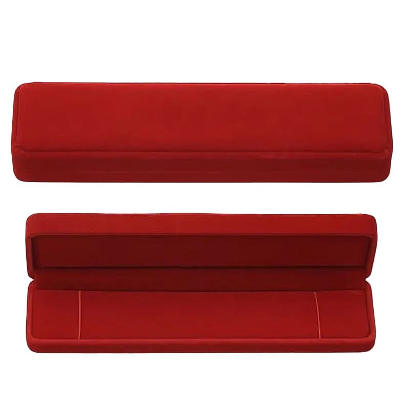 Cutie Bijuterii Catifea Rosie pentru Bratari sau Coliere, 21 x 5 x 3 cm