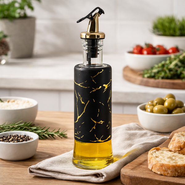 Recipient pentru Ulei si Otet din Sticla, marble, 320 ml